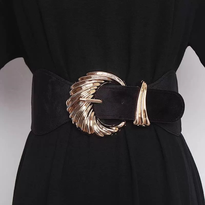 Women's Stretch Adjustable Black Wide Waist Belt Retro for Date Night Gift Party Office Everyday
