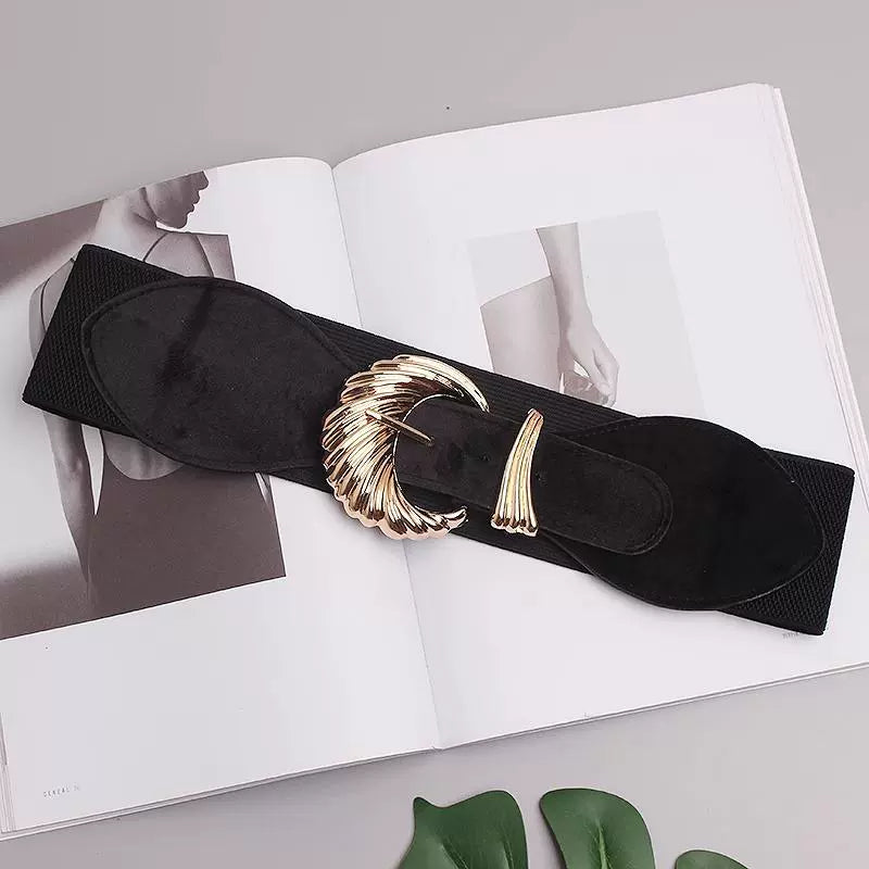 Women's Stretch Adjustable Black Wide Waist Belt Retro for Date Night Gift Party Office Everyday