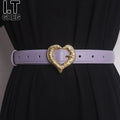 Women's Heart Leather Waist Belt for Date Night Gift Party Everyday Wear Designer Office Vacation