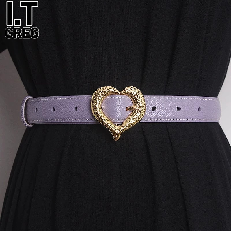 Women's Heart Leather Waist Belt for Date Night Gift Party Everyday Wear Designer Office Vacation