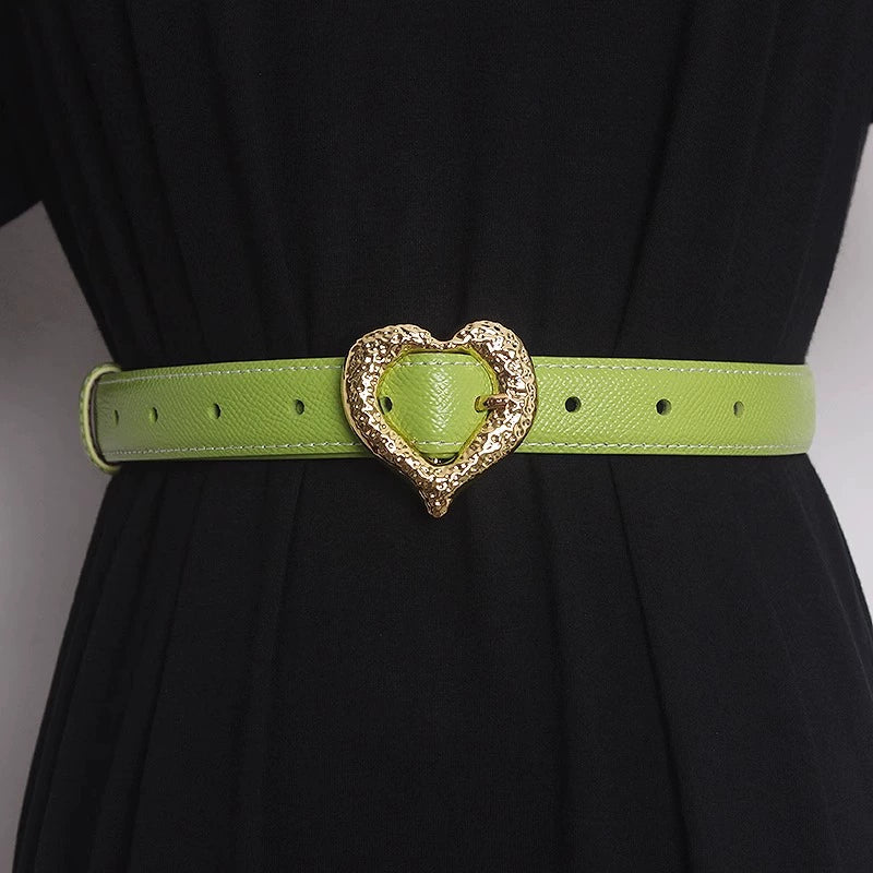 Women's Heart Leather Waist Belt for Date Night Gift Party Everyday Wear Designer Office Vacation
