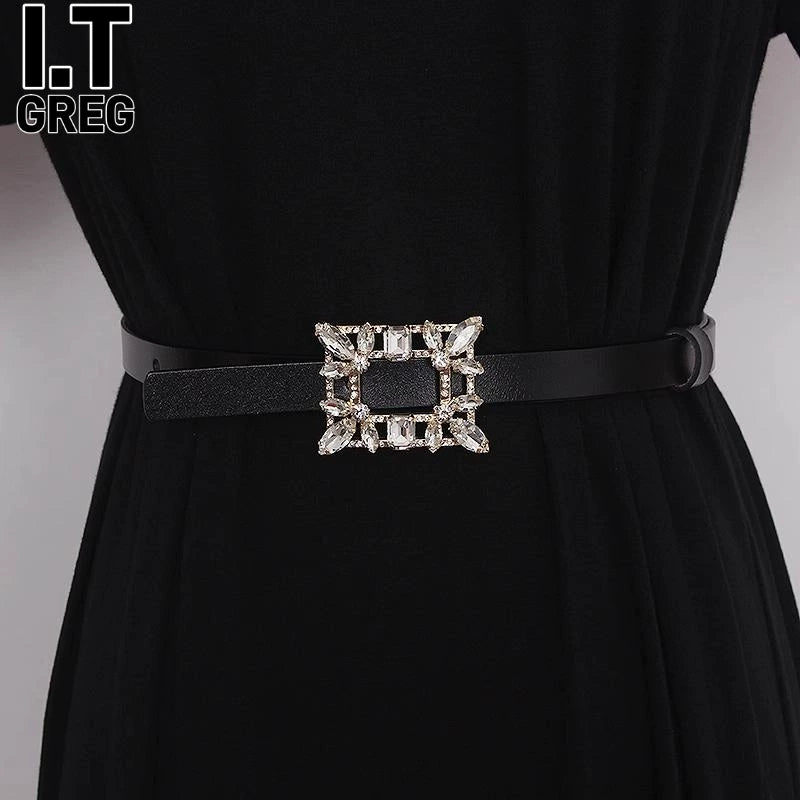Women's Waist-defining Slim-fit Crystal Everyday Jeans Belt Gift Party Wear Slimming Office Vacation