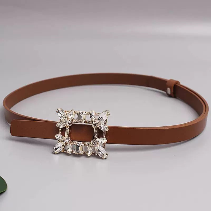 Women's Waist-defining Slim-fit Crystal Everyday Jeans Belt Gift Party Wear Slimming Office Vacation