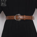 Women's Pin Buckle Minimalist Leather Korean-style Waist Belt for Date Night Gift Party Designer Office Everyday
