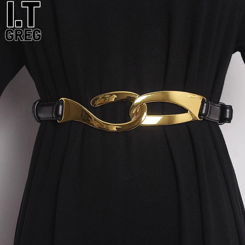 Women's Leather Waist Belt for Date Night Gift Party Everyday Wear Seasonal Look Designer Office Vacation