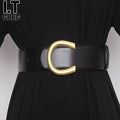 Women's Waist-Defining Metal Slim-Waist Leather Dress Belt Waist-Cinching Everyday Jeans for Date Night Gift Party Office Vacation