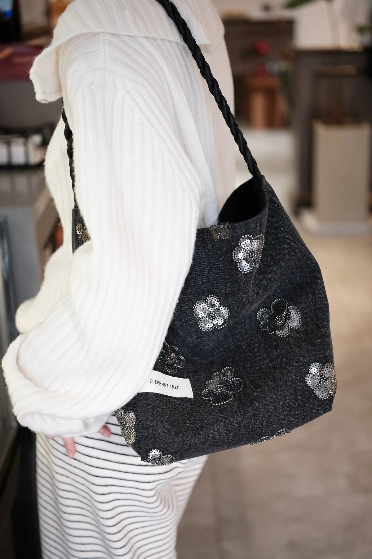 Silver denim hobo avoid light clothes