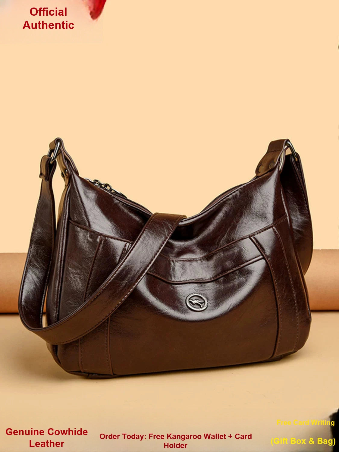 Women's Leather Dumpling Bag Soft Crossbody Purse Work Travel Everyday Purse Everyday Fashion Style for Women