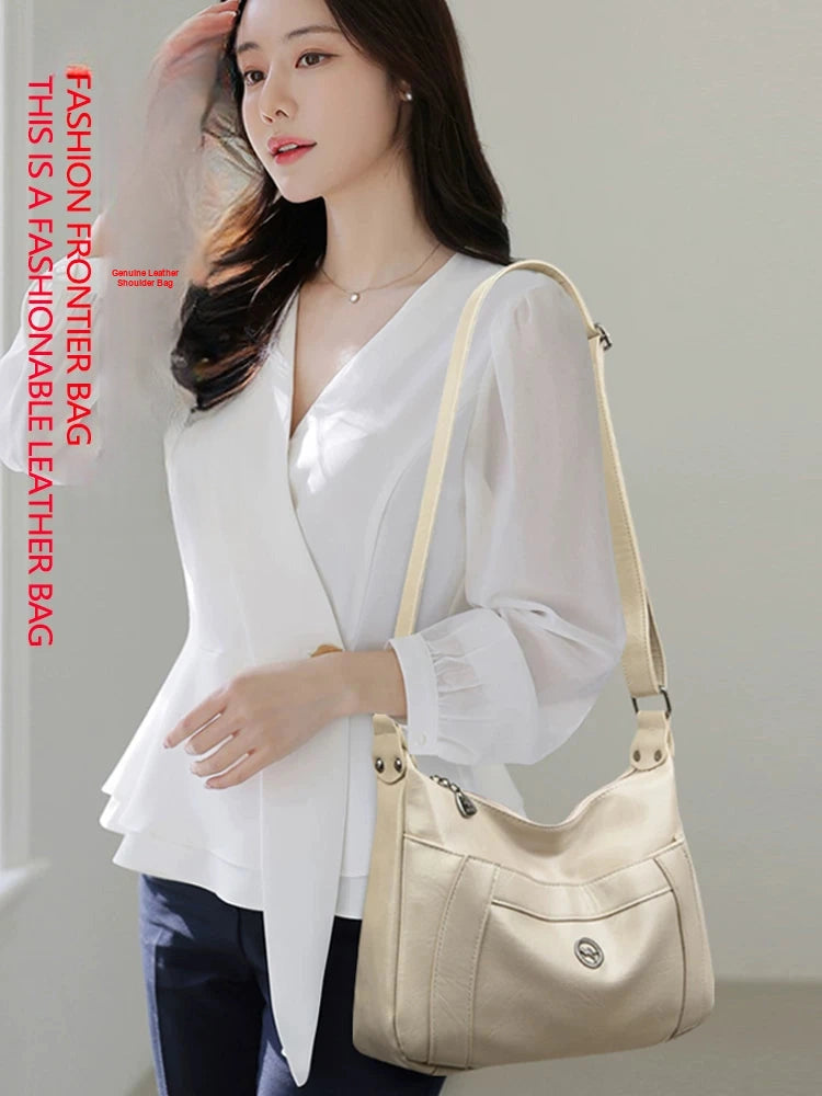 Women's Leather Dumpling Bag Soft Crossbody Purse Work Travel Everyday Purse Everyday Fashion Style for Women