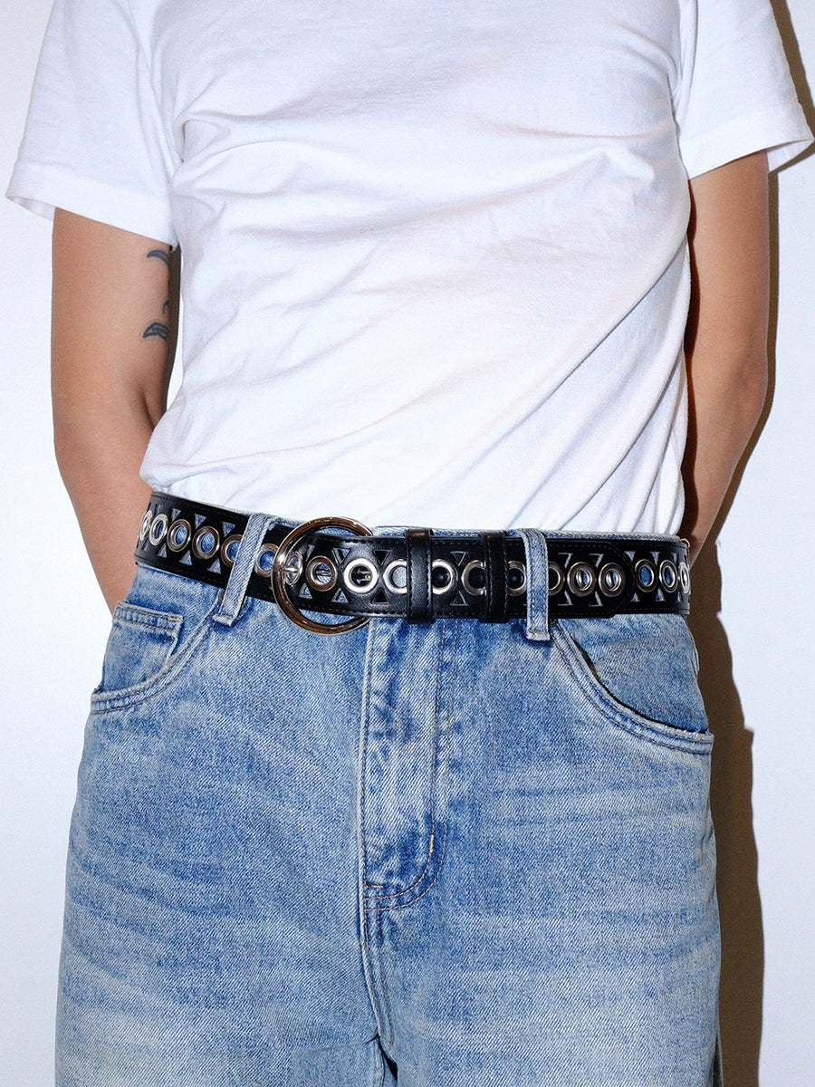 Women's Minimalist Studded Cutout No-hole Belt Retro Waist Gift Party Versatile Designer