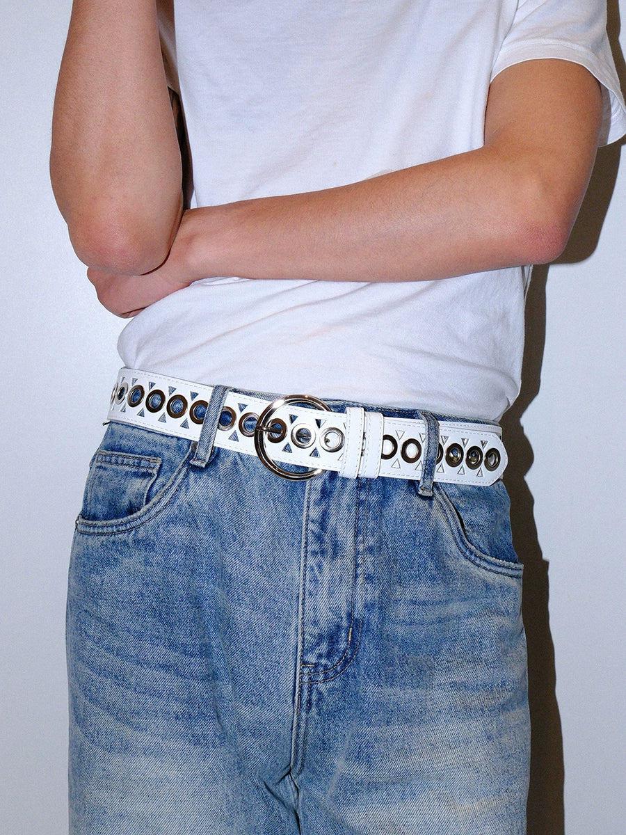 Women's Minimalist Studded Cutout No-hole Belt Retro Waist Gift Party Versatile Designer