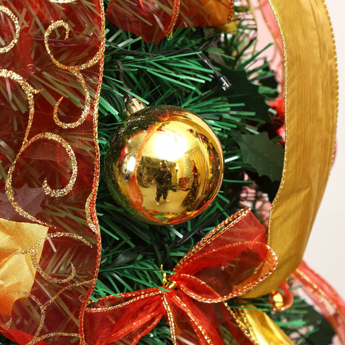 1.8m Folding Artificial Christmas Tree, PVC Holiday Tree with Stand for Home Office and Party Decor