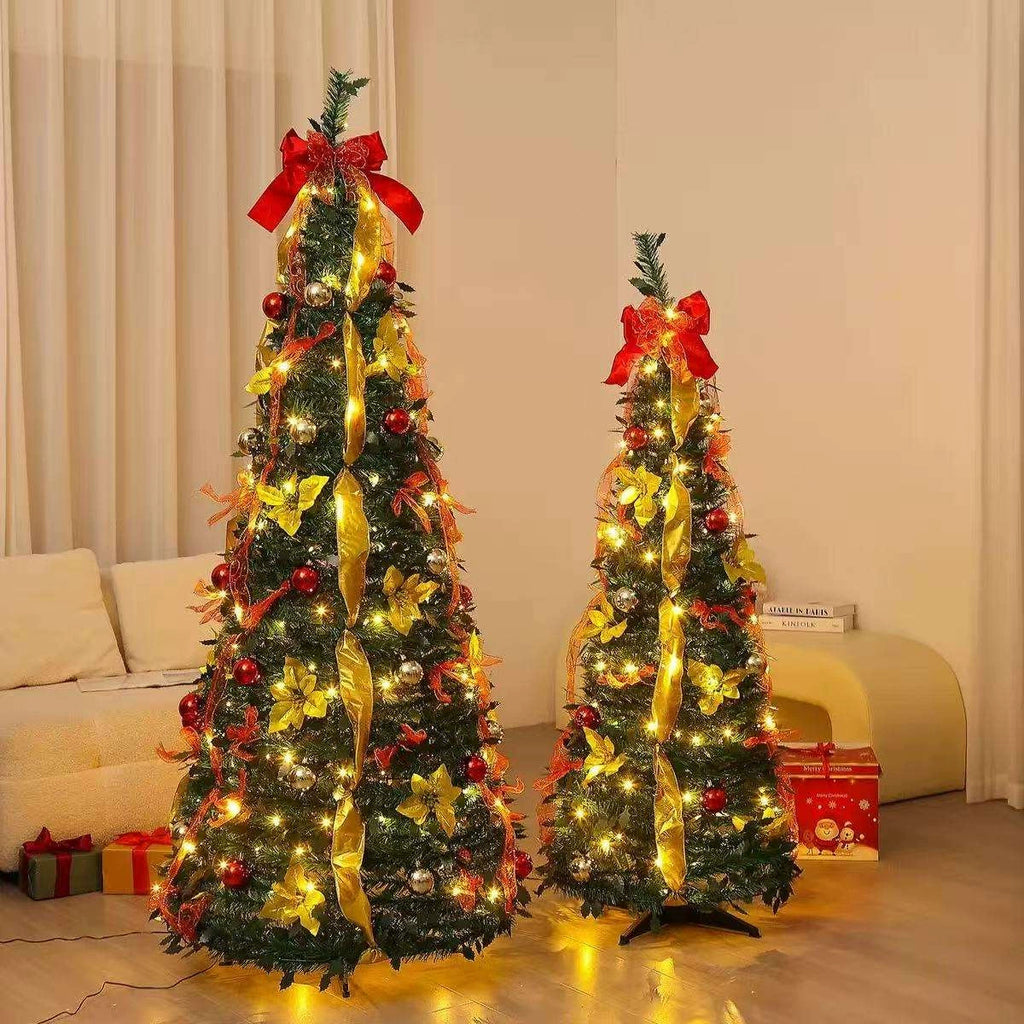 1.8m Folding Artificial Christmas Tree, PVC Holiday Tree with Stand for Home Office and Party Decor