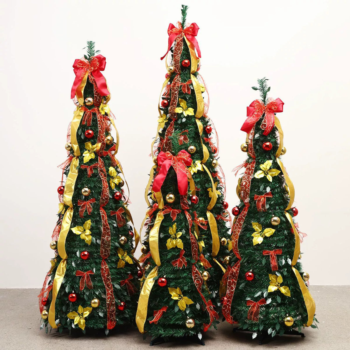 1.8m Folding Artificial Christmas Tree, PVC Holiday Tree with Stand for Home Office and Party Decor