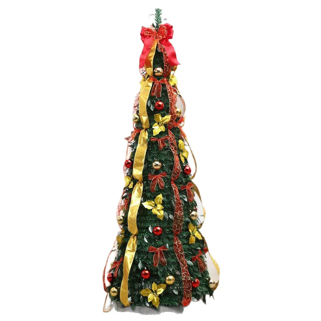 1.8m Folding Artificial Christmas Tree, PVC Holiday Tree with Stand for Home Office and Party Decor