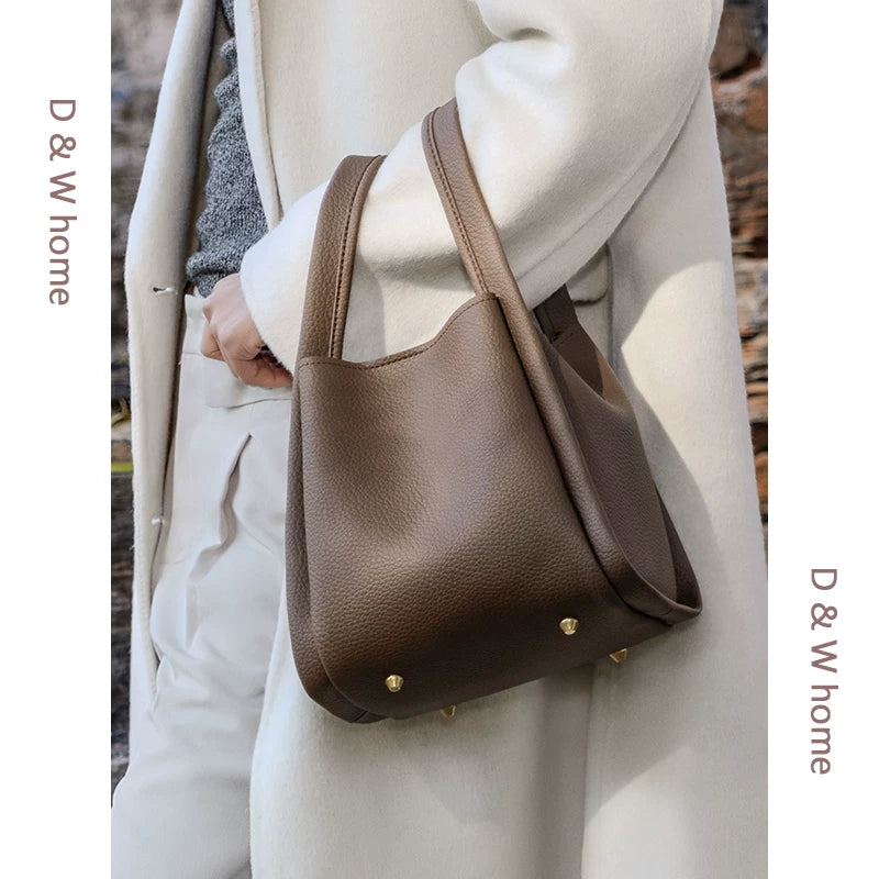 Women's Large-Capacity Office Workwear Bucket Bag Drawstring Shoulder Purse Hobo for Everyday Use Travel School Weekend Date Night