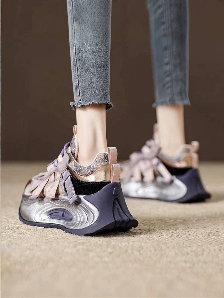 Chunky Sole Petite Dad Sneakers for Women