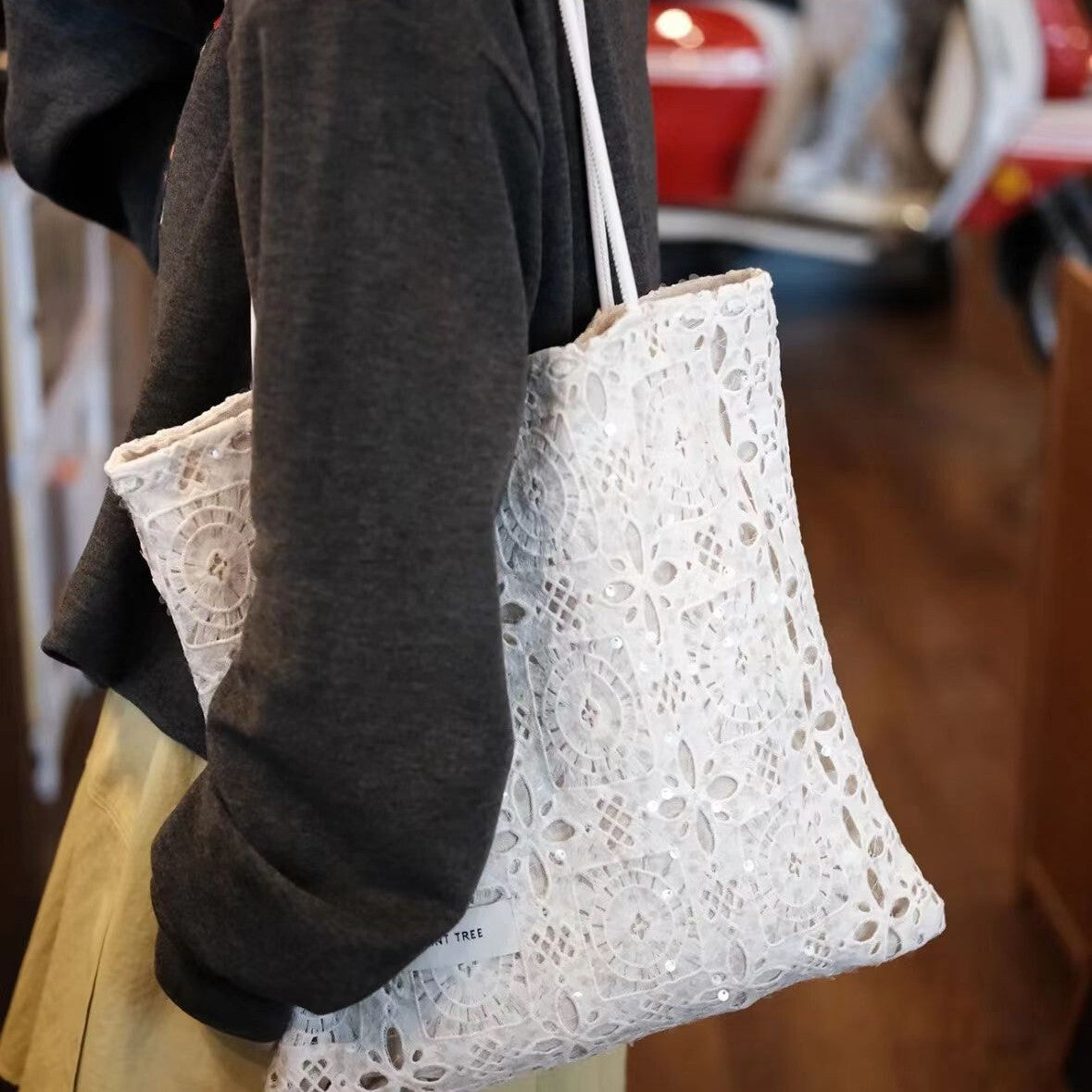 Women's Large-Capacity Commute Lace Office Workwear Tote Bag Shoulder Crossbody Purse Work and Travel School
