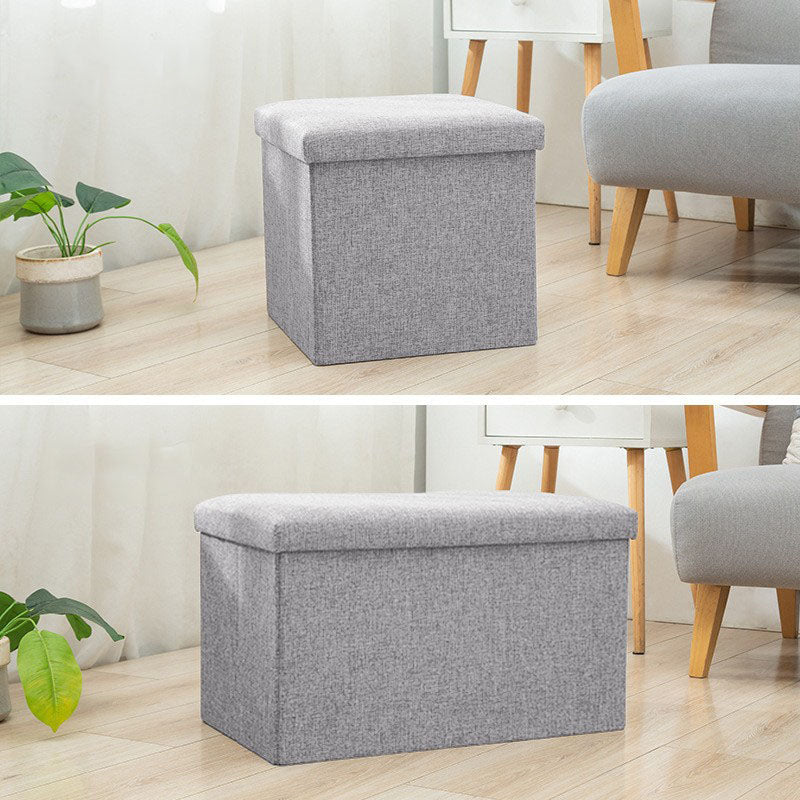 Bangku Ottoman Penyimpanan Linen Lipat | Pijakan Kaki Multifungsi Kotak Penyimpanan Sepatu, Kursi Entri Kubus & Persegi Panjang untuk Kamar Tidur Ruang Tamu