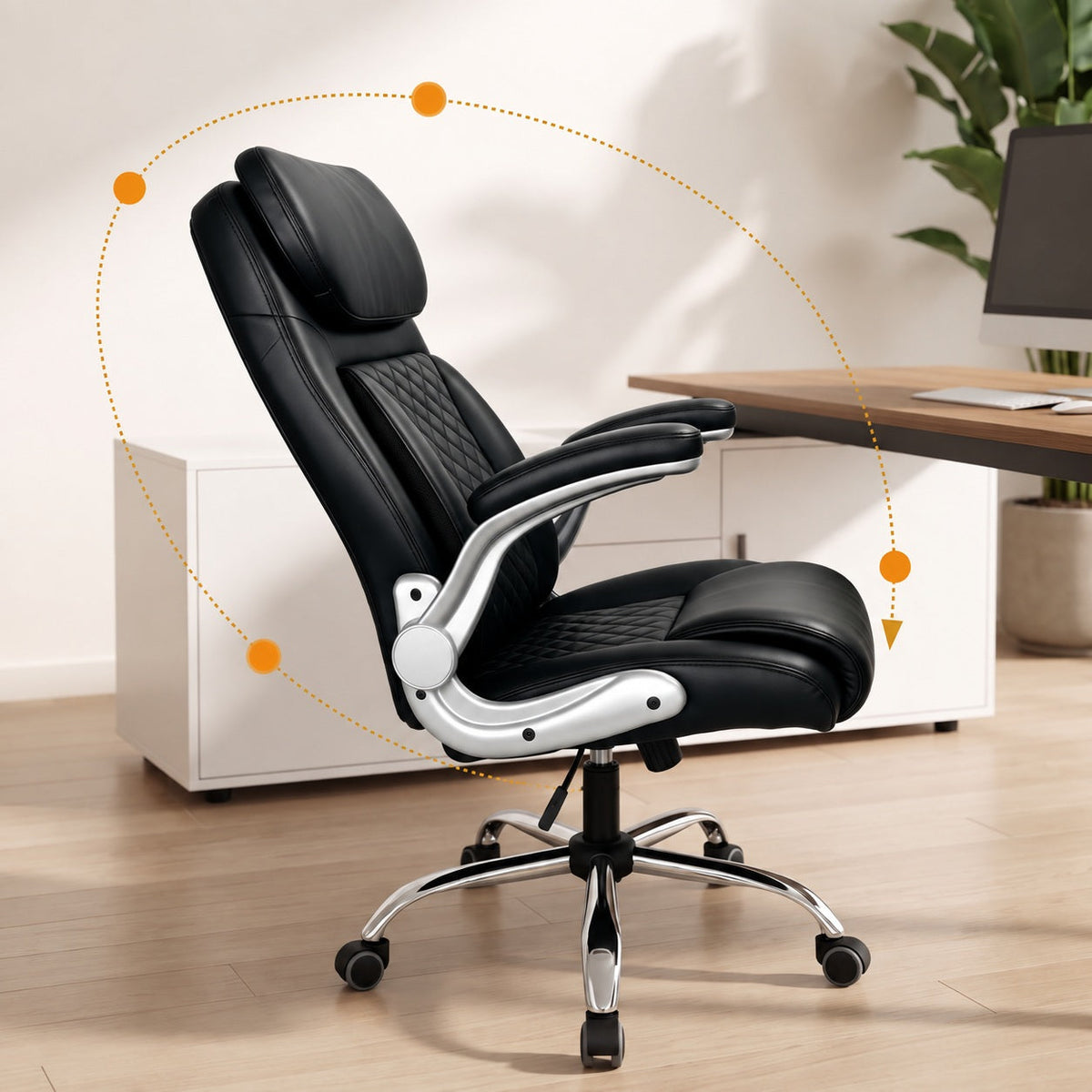 JY 1122 Reclining Ergonomic Office Chair for Home Office Study Desk and Long Sitting Sessions