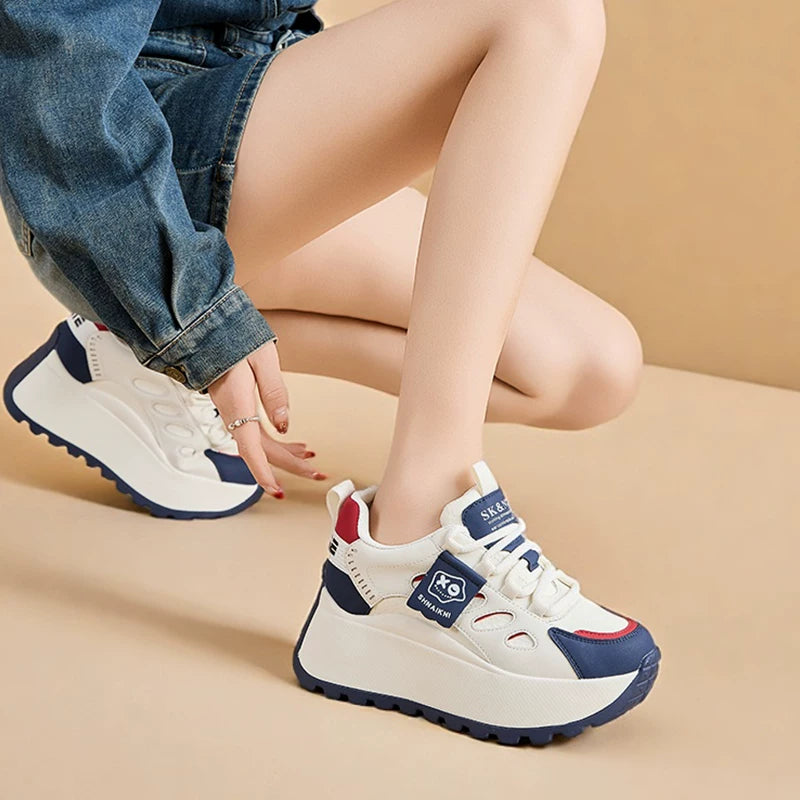 Hidden Lift Chunky Sole Petite Dad Sneakers for Women