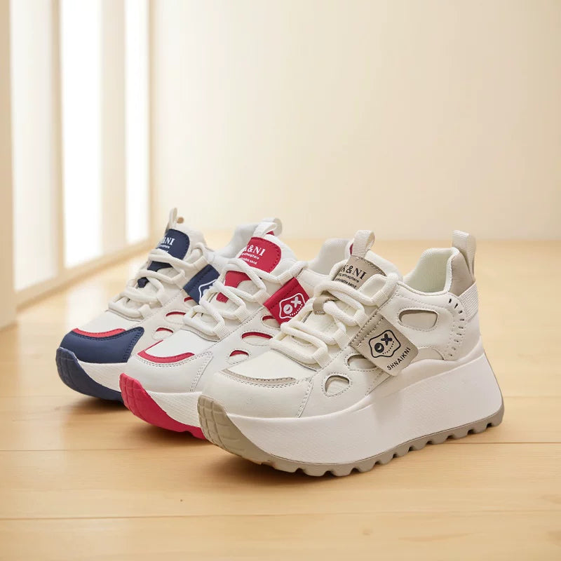 Hidden Lift Chunky Sole Petite Dad Sneakers for Women