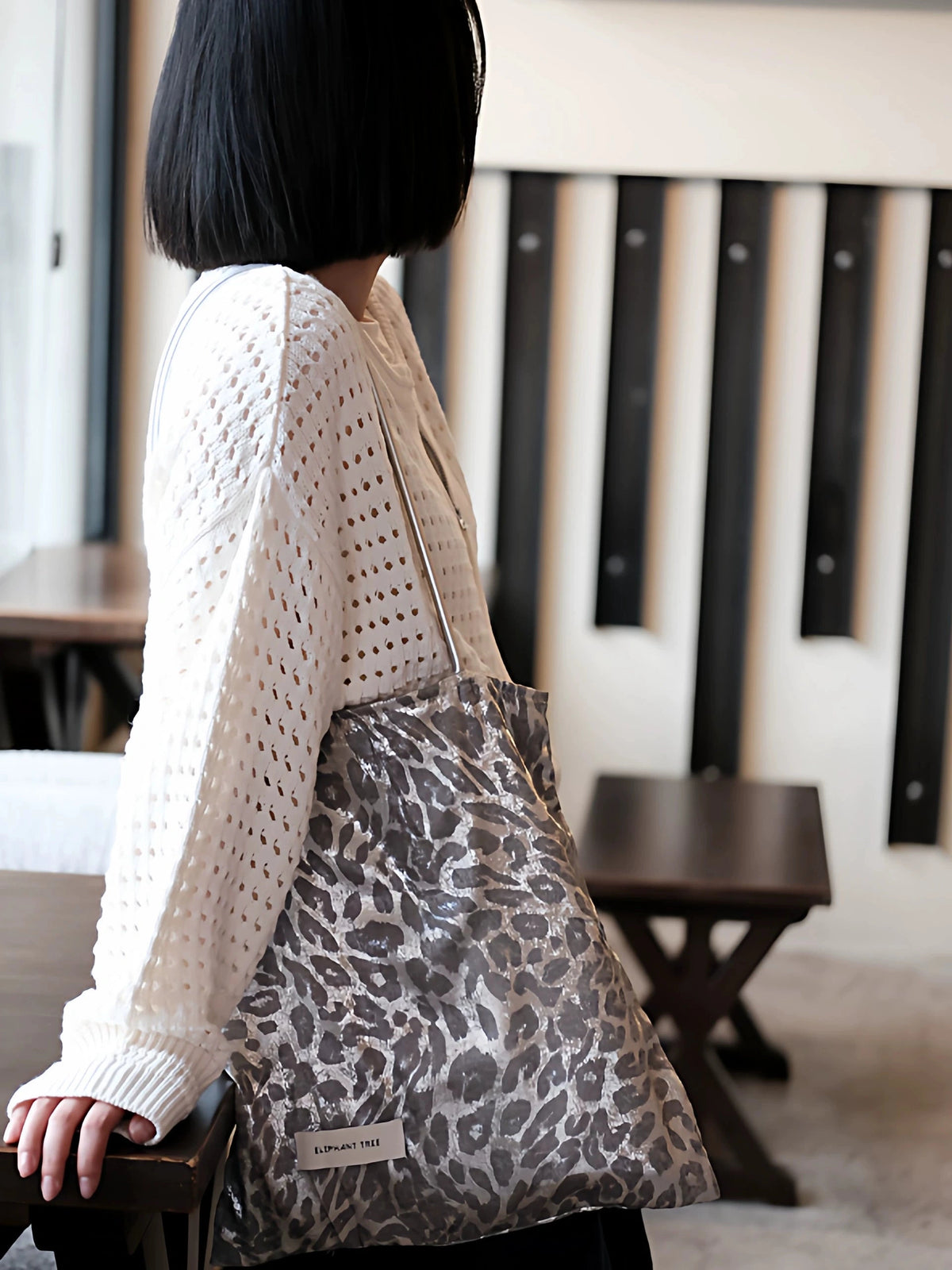 Women's Large-capacity Canvas Commuter Office Leopard Elegant Workwear Tote Bag Shoulder Crossbody Purse Work Travel Everyday Purse