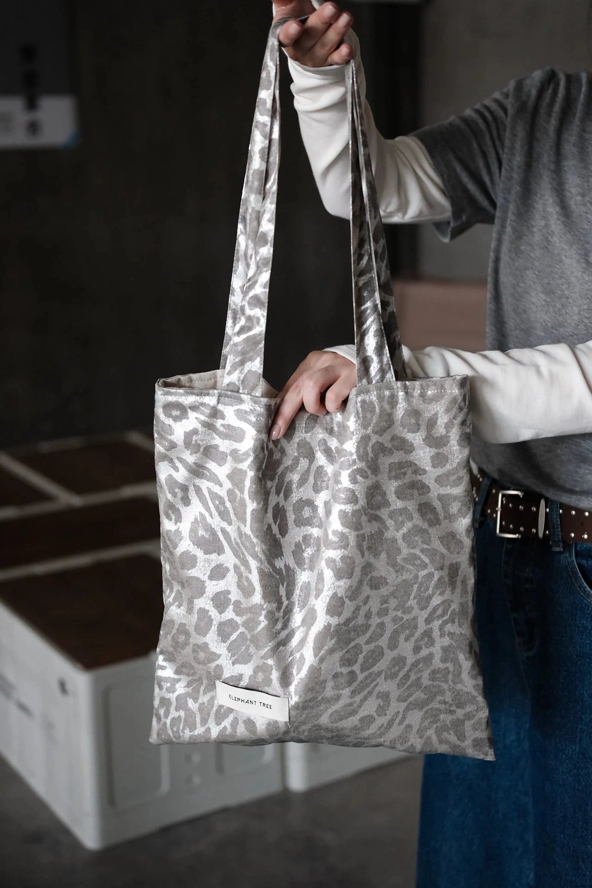 Silver Leopard wide strap