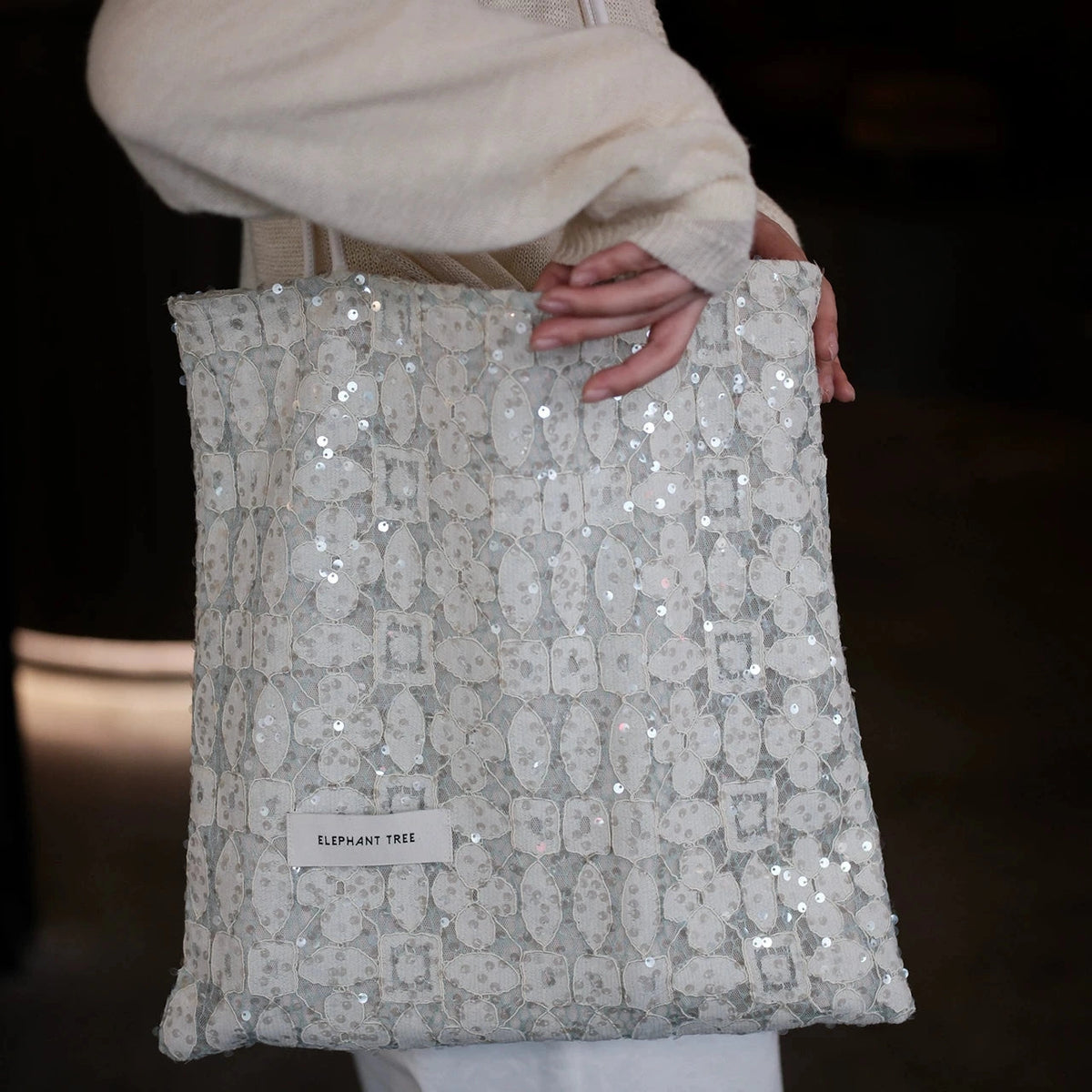 Women's Large-capacity Canvas Glitter Lace Designer Elegant Shoulder Bag Work Travel Everyday Purse