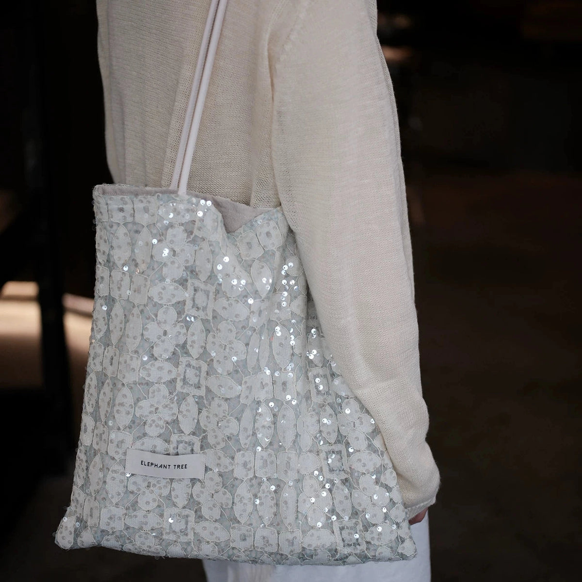 Women's Large-capacity Canvas Glitter Lace Designer Elegant Shoulder Bag Work Travel Everyday Purse