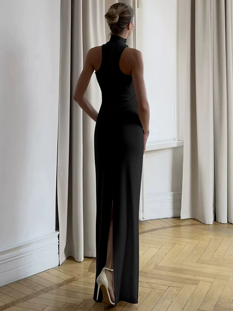 Women's Black Maxi Slimming Elegant Evening Dress Formal Midi Dress Party Dress Formal Party Wedding Guest Dress