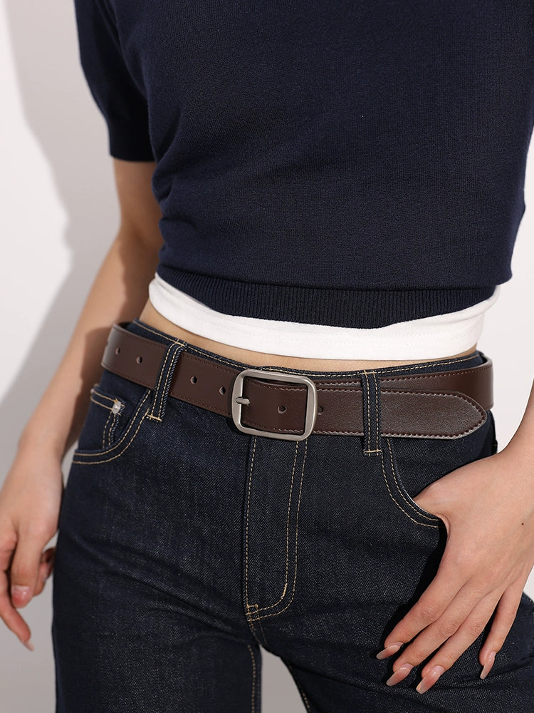 Women's Spring Summer Leather Jeans Belt Waist for Date Night Gift Party Versatile Designer Office Everyday