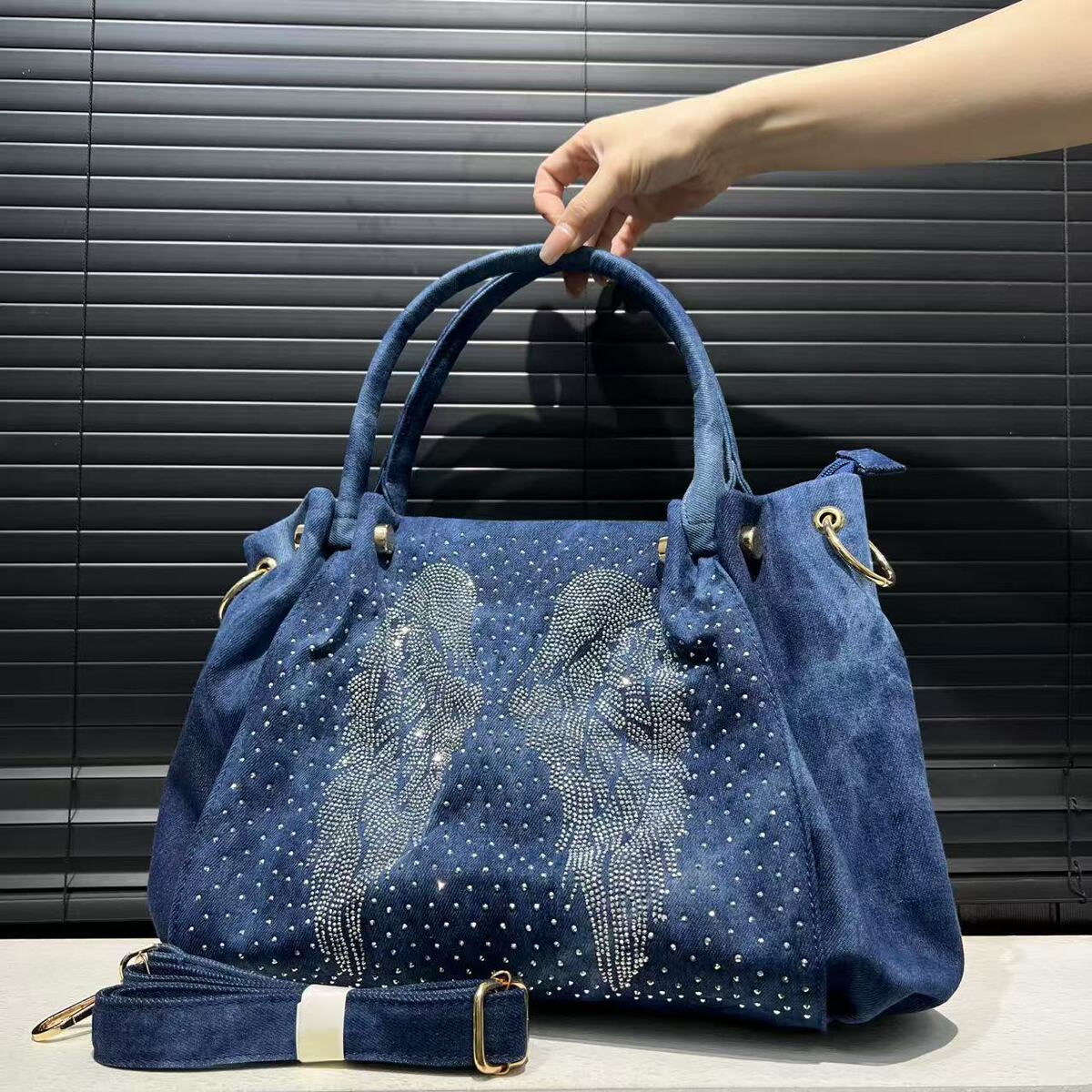 Women's Large-Capacity Washed Retro Tote Bag Shoulder Crossbody Purse Work and Travel Office