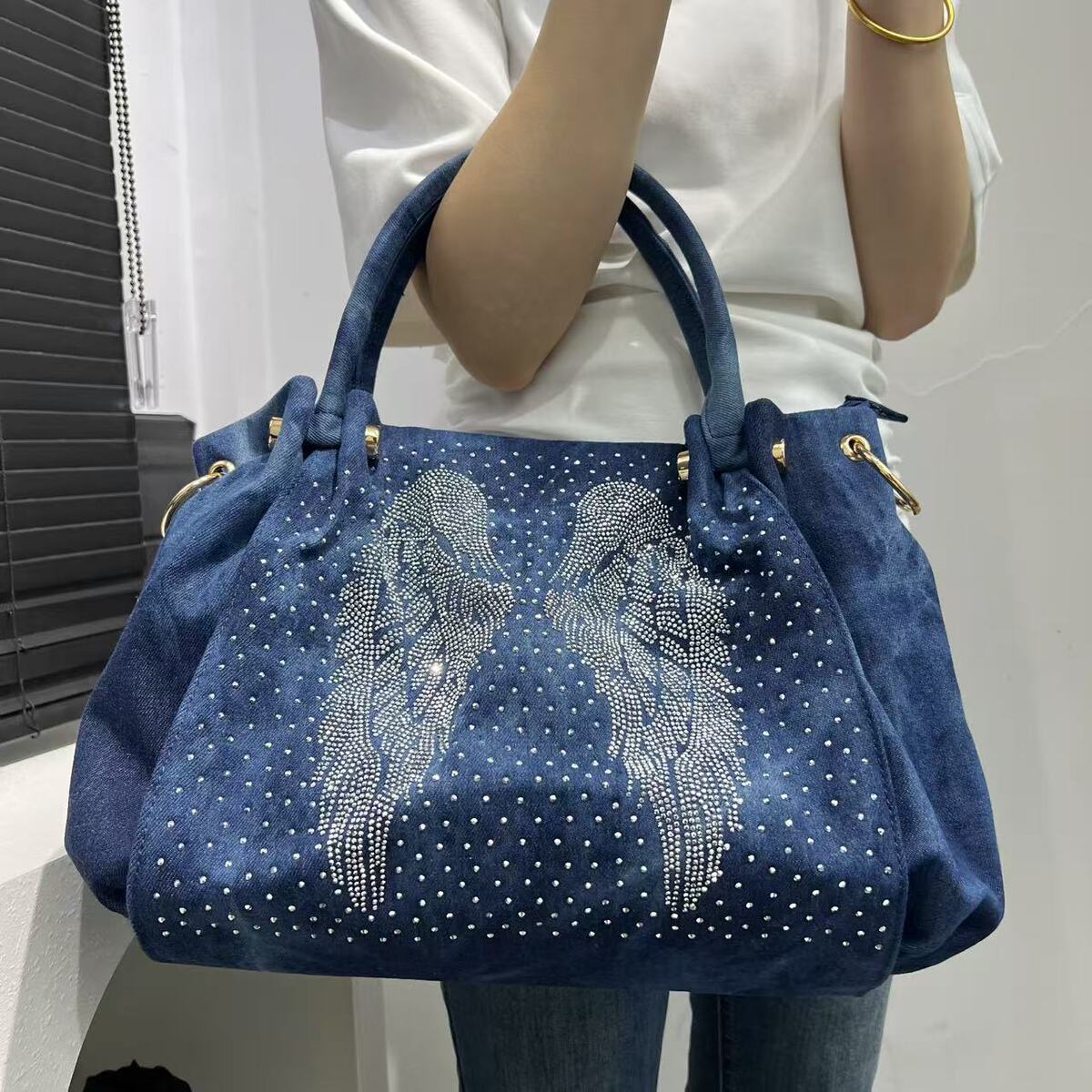 Women's Large-Capacity Washed Retro Tote Bag Shoulder Crossbody Purse Work and Travel Office