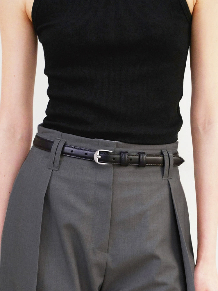 Women's Minimalist Commute Black Office Workwear Waist Belt Everyday Designer Versatile