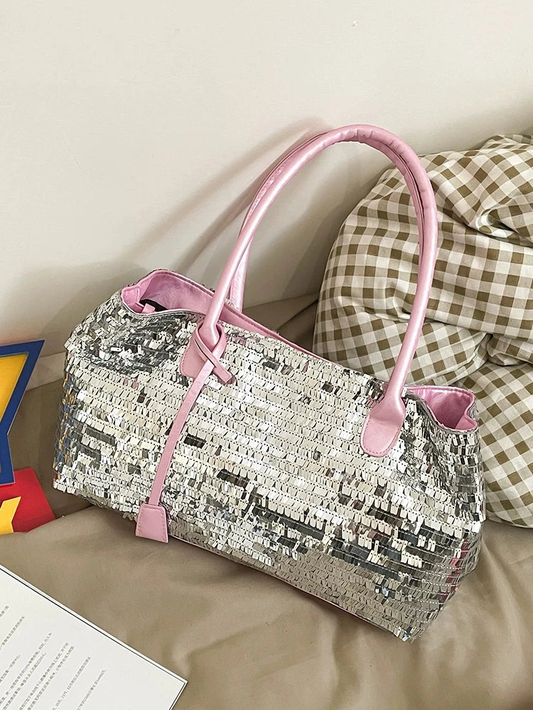 Women's Glitter Summer Office Workwear Tote Bag Shoulder Crossbody Purse Work Travel Everyday Purse