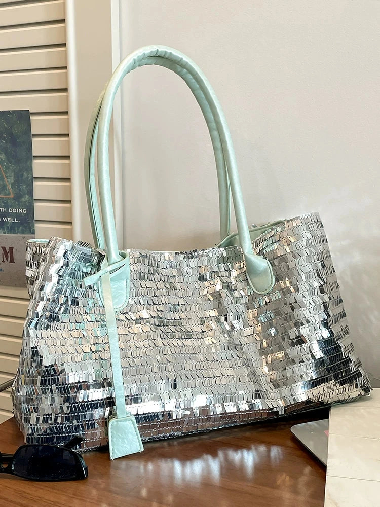 Women's Glitter Summer Office Workwear Tote Bag Shoulder Crossbody Purse Work Travel Everyday Purse