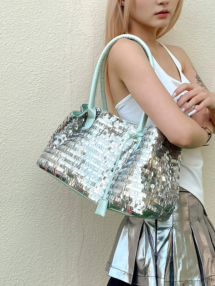 Women's Glitter Summer Office Workwear Tote Bag Shoulder Crossbody Purse Work Travel Everyday Purse