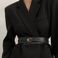 Women's Black Wide Waist Belt Blazer for Date Night Gift Party Everyday Wear Premium Office Vacation