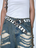 Women's Y2k Punk Rock Subculture American-style Cross Crystal Everyday Jeans Belt for Date Night Gift Party Designer Office Vacation