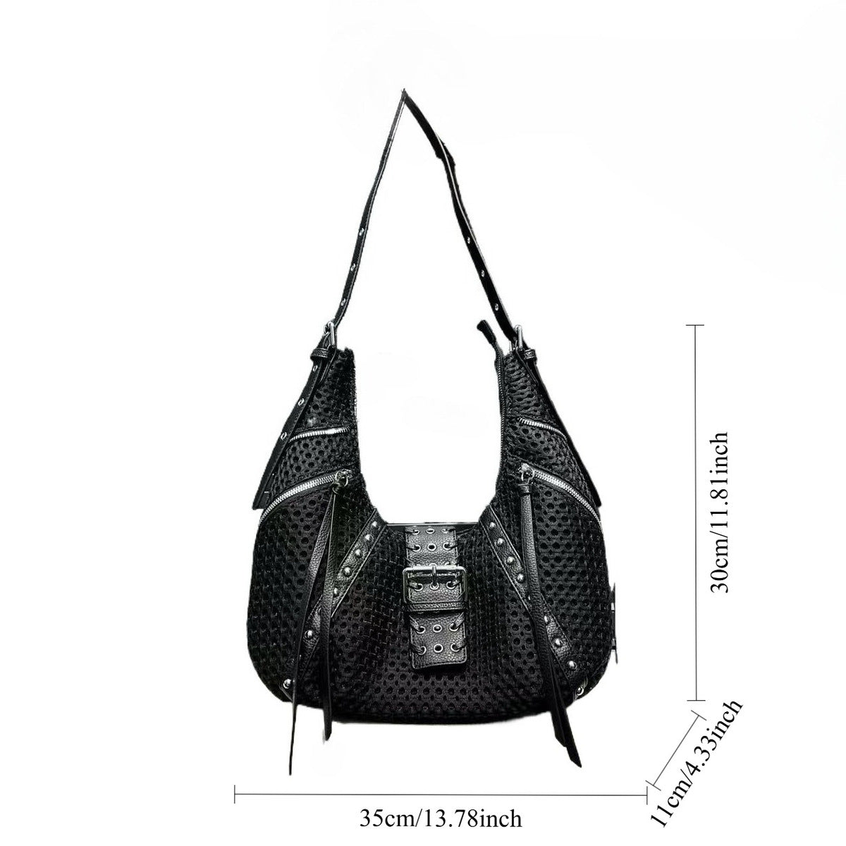 Women's Large-Capacity Streetwear Nylon Breathable Mesh Retro Tote Bag Shoulder Crossbody Purse Work and Travel Office