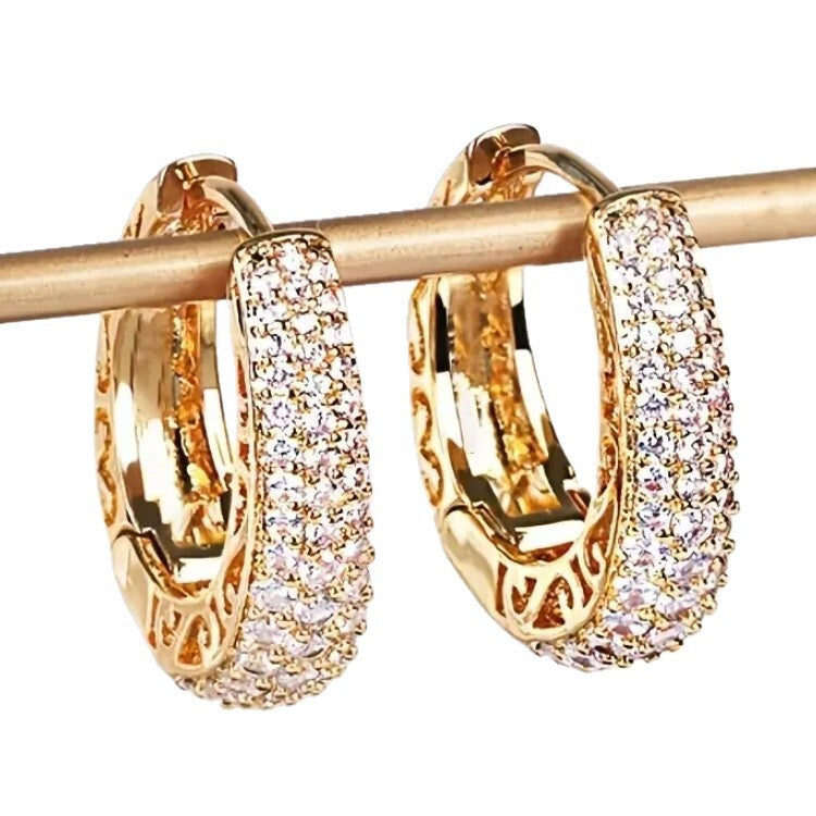 Crystal cutout earrings by Yoshan, detail view 2