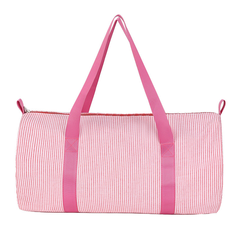 Large-Capacity Seersucker Travel Duffel Weekend Carry-On Bag Backpack Work Everyday Wear
