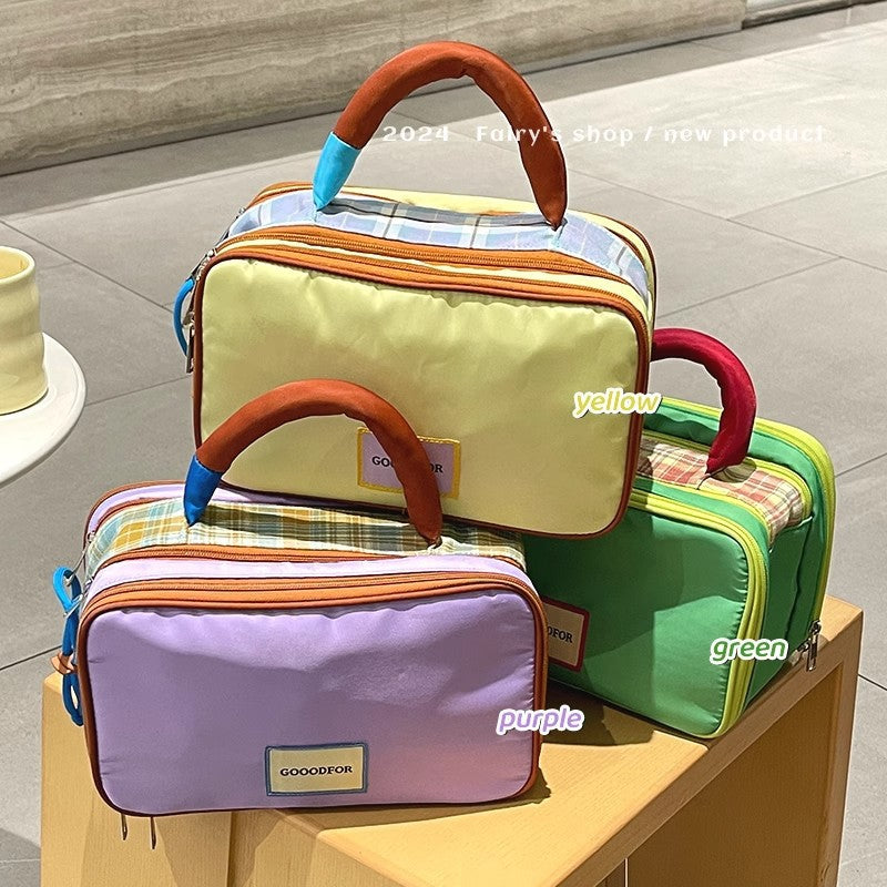 Large-Capacity Makeup Bag Travel Cosmetic Pouch Gift Everyday Toiletry Rolling Train Case