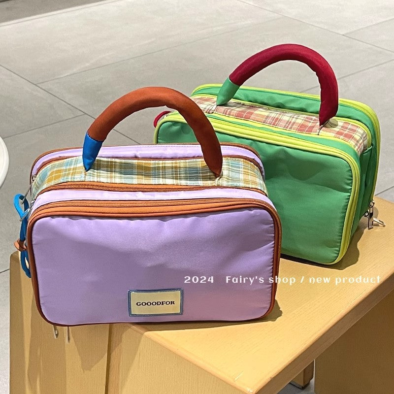 Large-Capacity Makeup Bag Travel Cosmetic Pouch Gift Everyday Toiletry Rolling Train Case