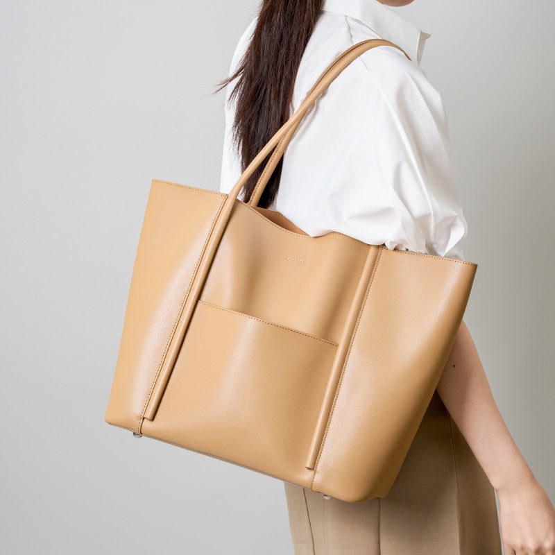 Women's Large-capacity Commute Office Leather Workwear Tote Bag Shoulder Crossbody Purse Premium Work and Travel