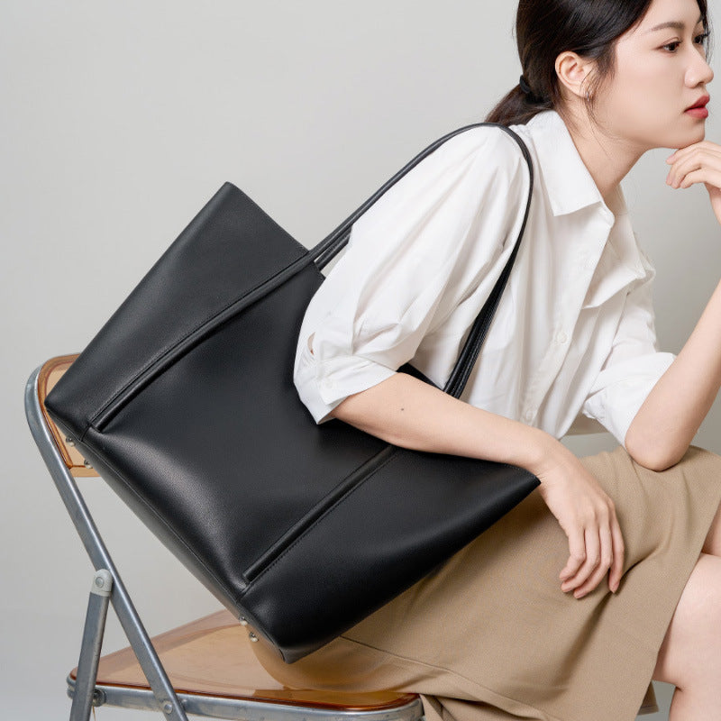 Women's Large-capacity Commute Office Leather Workwear Tote Bag Shoulder Crossbody Purse Premium Work and Travel