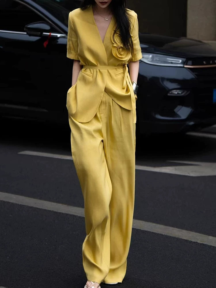 Women's Slim-Waist Workwear High-Waist Two-Piece Set for Wedding Guest Office Business Casual Travel Weekend At Home