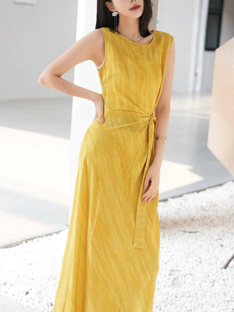 Women's Summer Office Sleeveless Lace-Up Asymmetric Workwear Halter Evening Dress Cowl Neck Party Dress for Black Tie Wedding Guest Cocktail Prom Spring Summer