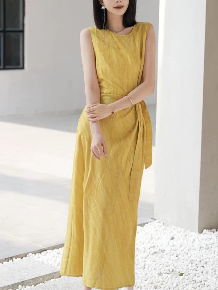 Women's Summer Office Sleeveless Lace-Up Asymmetric Workwear Halter Evening Dress Cowl Neck Party Dress for Black Tie Wedding Guest Cocktail Prom Spring Summer